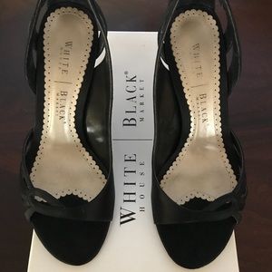 White House Black Market Black Silk Dress Shoes